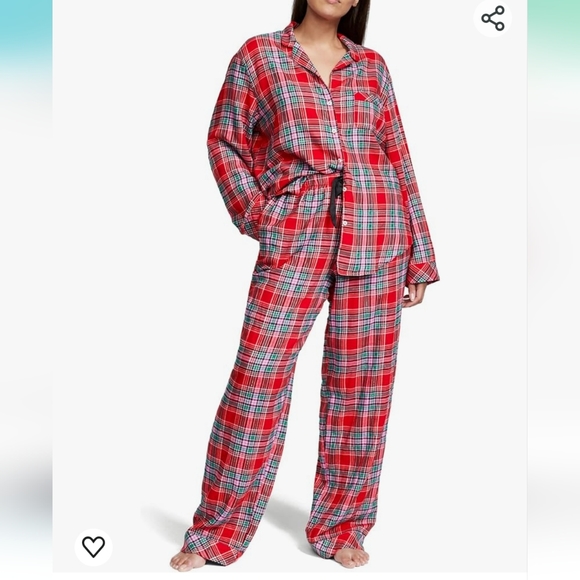 Victoria's Secret Other - NWT Victoria's Secret long flannel pajamas pants set, red & pink plaid, size XL